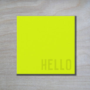 fluoreszierendes Gelb -  HALLO Quadratische Visitenkarte