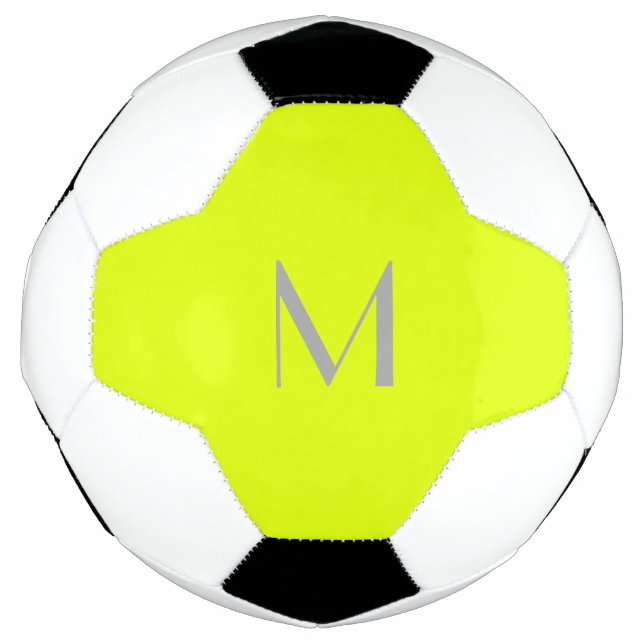 fluoreszierendes Gelb - Monogramm hinzufügen Fußball (Vorderseite)