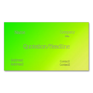fluoreszierendes grün-gelbes Gefälle Magnetische Visitenkarte