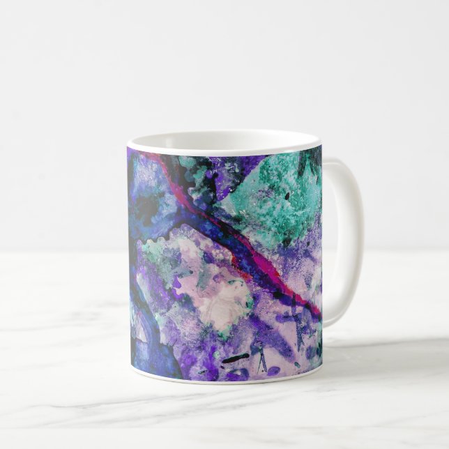 Fluorite Crystal Geode Marble Abstrakt Kaffeetasse (VorderseiteRechts)