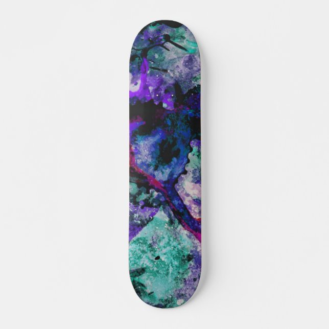 Fluorite Crystal Geode Marble Abstrakt Skateboard (Vorne)