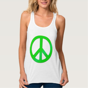 Fluoro Green Peace Symbol für den Weltfrieden Tank Top