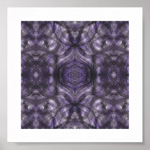 Flure Dunkelviolette Abstrakte Aquarellkunst Poster