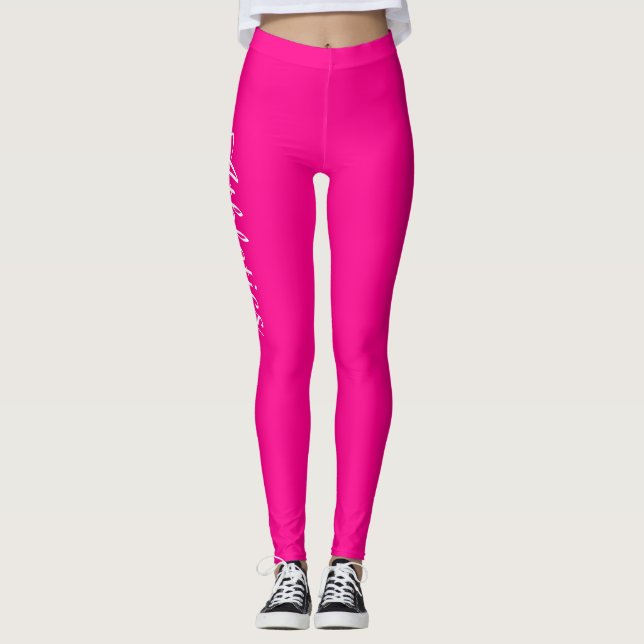 Fluro Bright Red Personalization Leggings (Vorderseite)