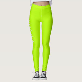 Fluro-Gelbe Personalisierung Leggings