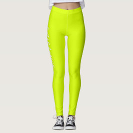 Fluro-Gelbe Personalisierung Leggings