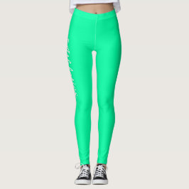 Fluro Green Personalization Leggings