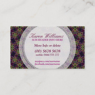 Fluro Green Space Science New Age Business Card Visitenkarte