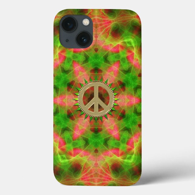 Fluro Hexagon Gold Peace Sign iPad Fall Case-Mate iPhone Hülle (Rückseite)