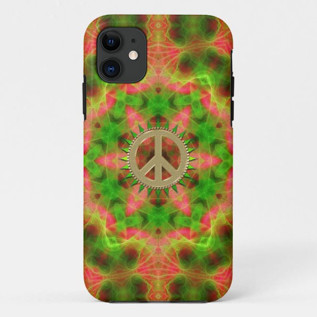 Fluro Hexagon Gold Peace Sign iPhone 5 Fall Case-Mate iPhone Hülle (Rückseite)