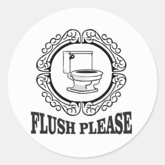 Flush bitte vortragen runder aufkleber