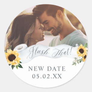 Flush the new Date Toilet Paper Roll Floral Foto Runder Aufkleber