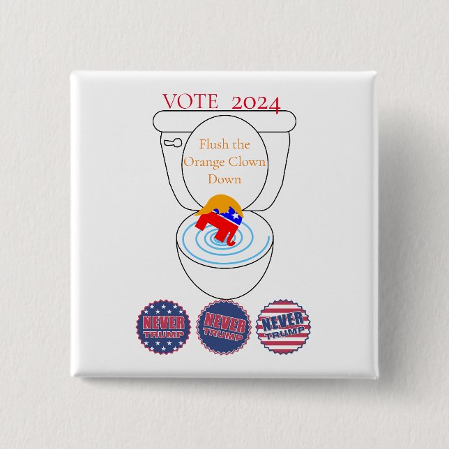 Flush the Orange Clown Thunder_Cove Button (Vorderseite)