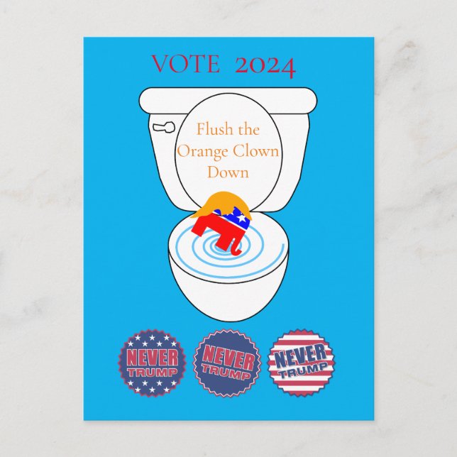 Flush the Orange Clown Thunder_Cove Postkarte (Vorderseite)