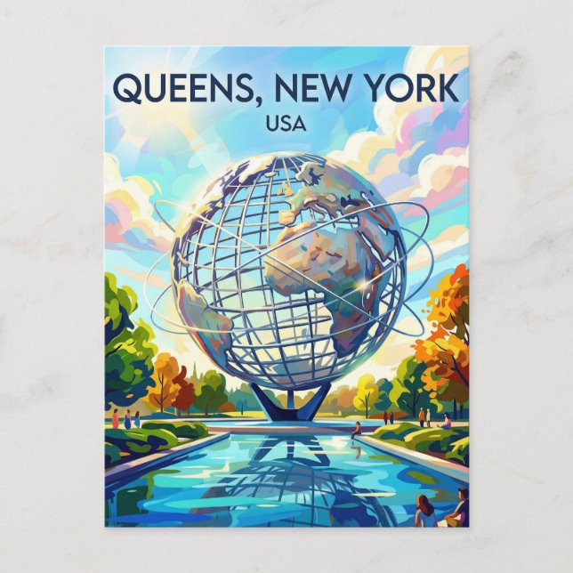 Flushing Meadows Corona Park USA Postkarte (Vorderseite)