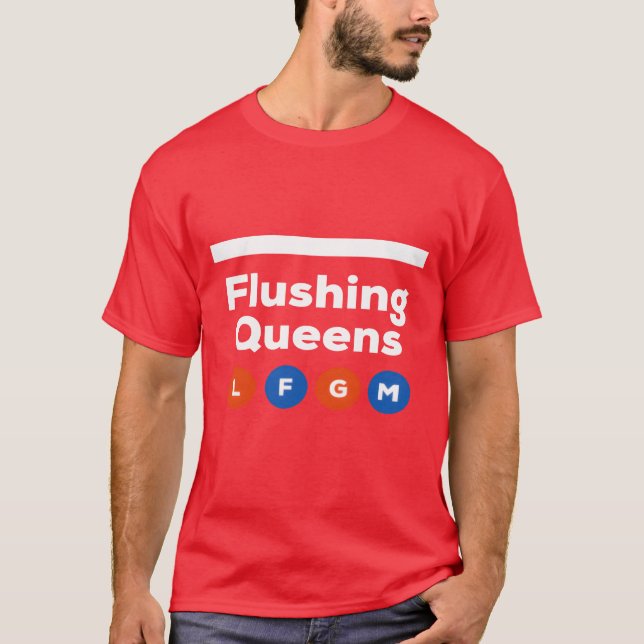 Flushing Queens LFGM U-Bahn Retro T-Shirt (Vorderseite)