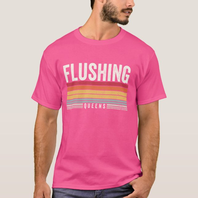Flushing Queens Vintag Sunset, Flushing Queens T-Shirt (Vorderseite)