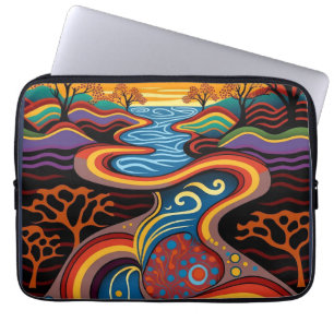 Fluss, Aborigine, Traumzeit. Laptopschutzhülle