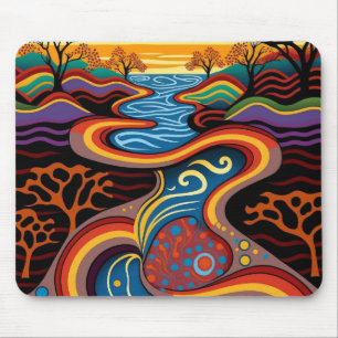 Fluss, Aborigine, Traumzeit. Mousepad