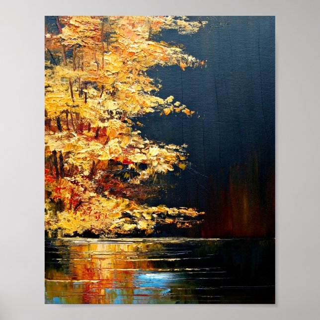 Fluss, abstrakte Malerei. Poster (Vorne)