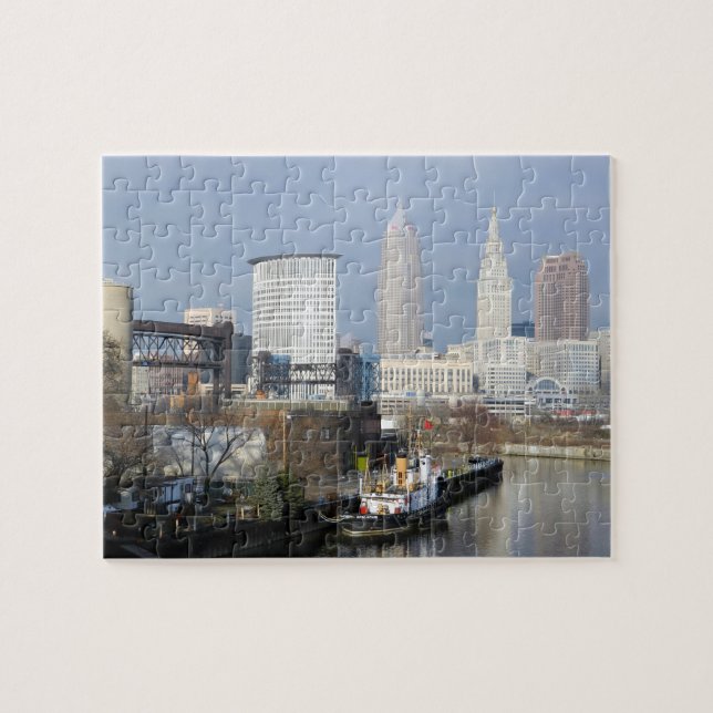 Fluss-Ansicht-(mit Schlepper) Puzzlespiel Puzzle (Horizontal)