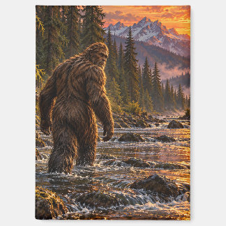 Fluss bei Dämmerung Bigfoot Magnet