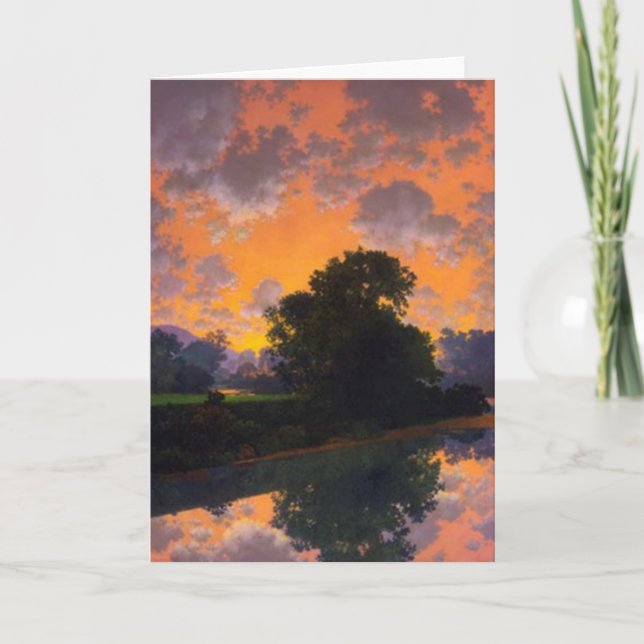 Fluss bei Scutney durch Maxfield Parrish Grußkarte Karte (Vorderseite)