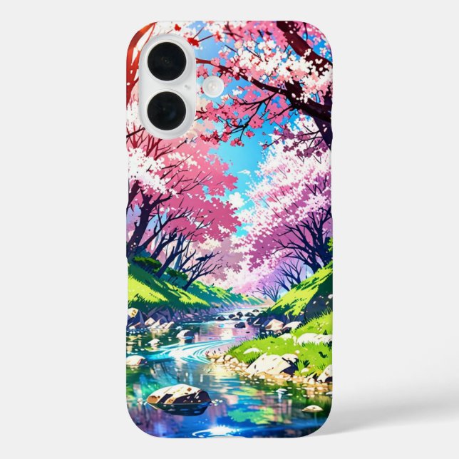 Fluss Bend im Frühling - Anime Landschaft Case-Mate iPhone Hülle (Rückseite)