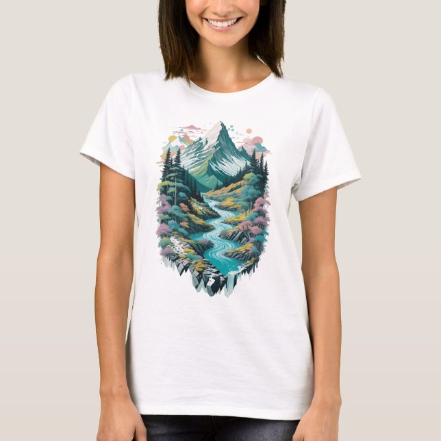 Fluss Berg T-Shirt (Vorderseite)