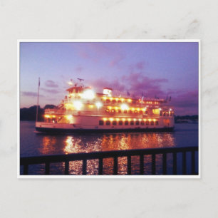 Fluss Boot Savannah Georgia Postkarte