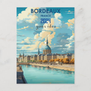 Fluss Bourse Bordeaux Frankreich Reise Postkarte