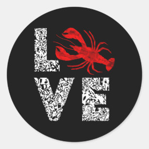 Fluss Cajun Crawfish Crayfish Seafood Crab Boils D Runder Aufkleber