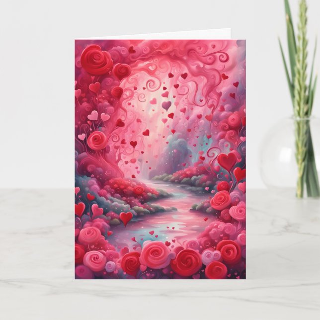 Fluss der Liebe Valentinstag Feiertagskarte (Vorderseite)