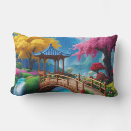 "Fluss der Träume - Fantasy Turquoise River Lendenkissen