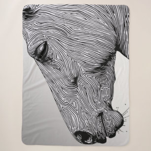 Fluss der wilden minimalistischer Linienkunst Pfer Sherpadecke