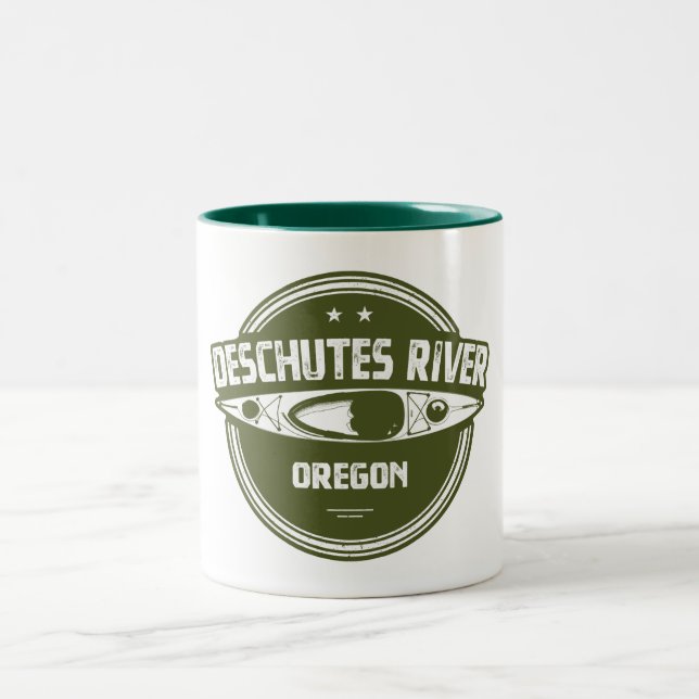 Fluss Deschutes, Oregon Zweifarbige Tasse (Mittel)
