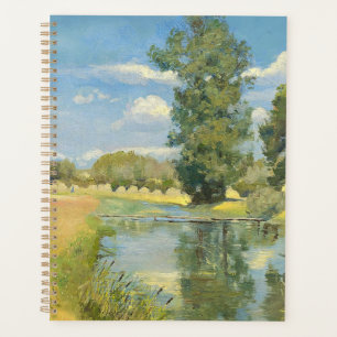 Fluss durch eine ernste Landschaft, Sommer Planer