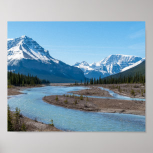 Fluss entlang Icefields Parkway Highway 93 - Kanad Poster