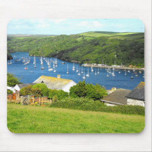 Fluss Fowey und Boote, Cornwall Mousepad