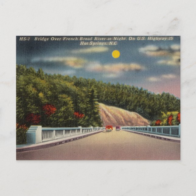 Fluss "French Broad", Hot Springs North Carolina Postkarte (Vorderseite)