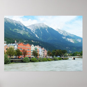 Fluss-Gasthaus in Innsbruck Poster