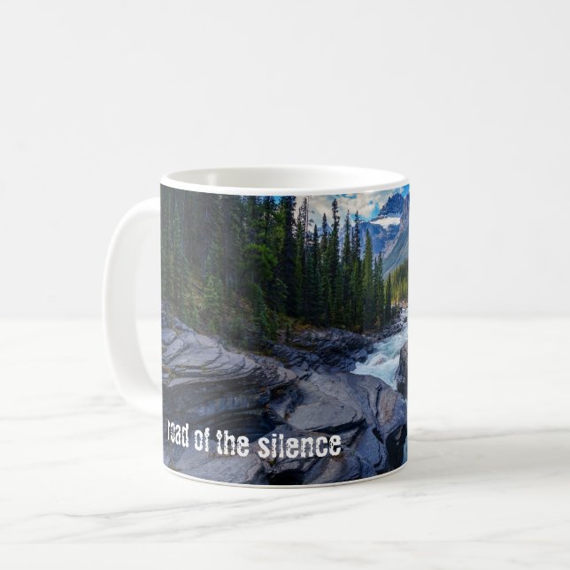 Fluss - Grünwald - Felsen - Zitat Mix Kaffeetasse (Vorderseite Links)