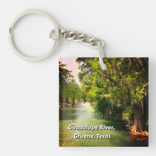 Fluss Guadalupe in Gruene, Texas Watercolor Schlüsselanhänger