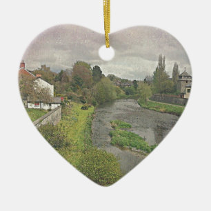 Fluss Hafren in Newtown, Powys Keramikornament
