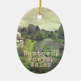 Fluss Hafren in Newtown, Powys, Wales Keramik Ornament
