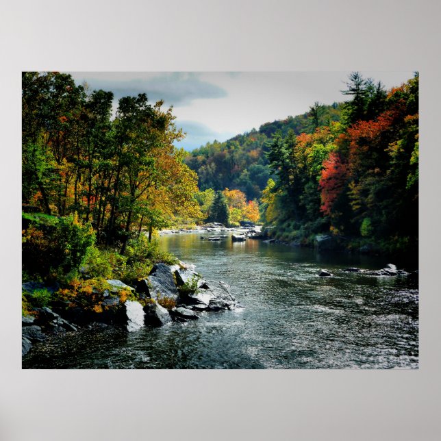 Fluss im Herbst - Ohiopyle, PA Poster (Vorne)