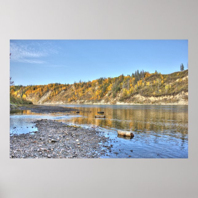 Fluss im Herbst Poster (Vorne)