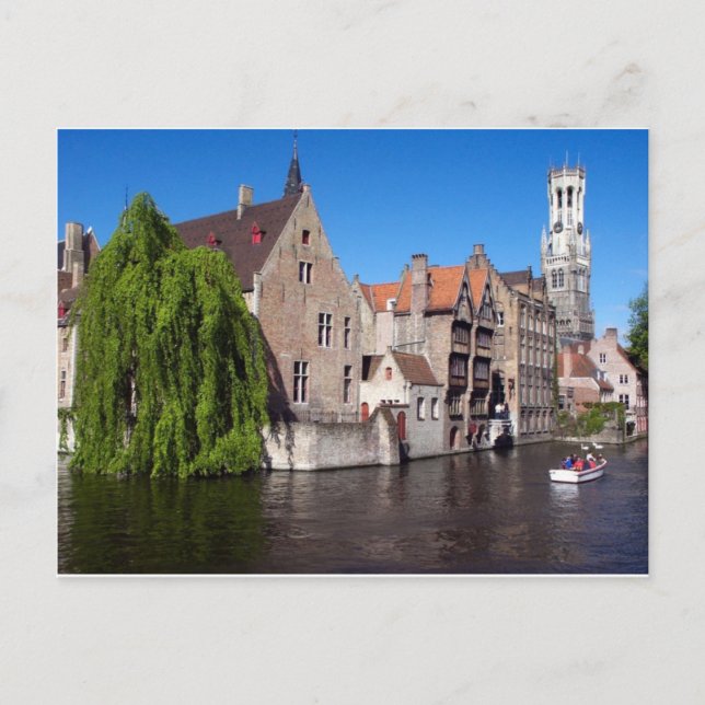 Fluss in Brugge, Belgien Postkarte (Vorderseite)