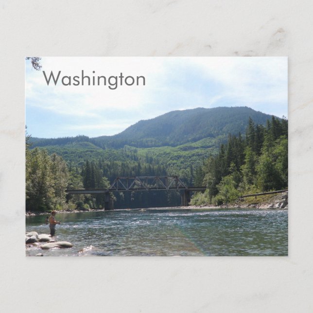 Fluss in der Washington-Staats-Postkarte Postkarte (Vorderseite)