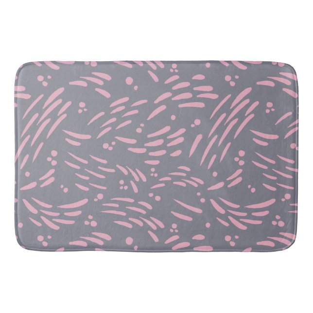 Fluss in Grau und Rosa Badematte (Vorderseite)